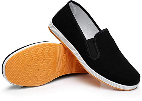 Kampfsport Kung Fu Tai Chi Schuhe - Chinesische Traditionelle Old Beijing Rubber Sole Slipper Unisex Gelb
