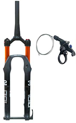 TOMYEUS Forcella MTB 27,5 29 Pollici Telecomandata, Cannotto Conico 1-1/2 Mountain Bike Forcella di Controllo Corsa 120 mm (Colore : Remote Lock, Size : 29 inch)