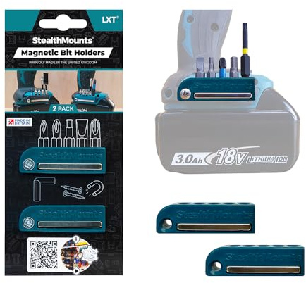 StealthMounts Makita Support d'embouts magnétiques | Organisateur d'embouts de perceuse | Parfait pour les forets et embouts Makita | Maintien ferme | Facile à utiliser (Lot de 2) Bleu