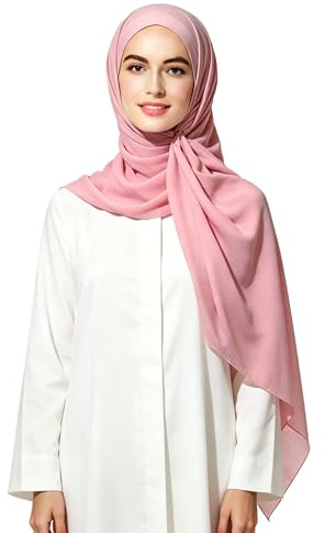 Lina & Lily Bubble Crepe Chiffon Damen Muslim Hijab Kopftuch Schal Turban, Stoff Leicht Undurchsichtig