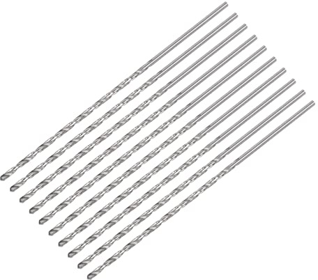 sourcing map 10Stk. Mini Mikro Spiralbohrer 2mm extra langer Metallbohrer 100mm Aluminiumlegierung