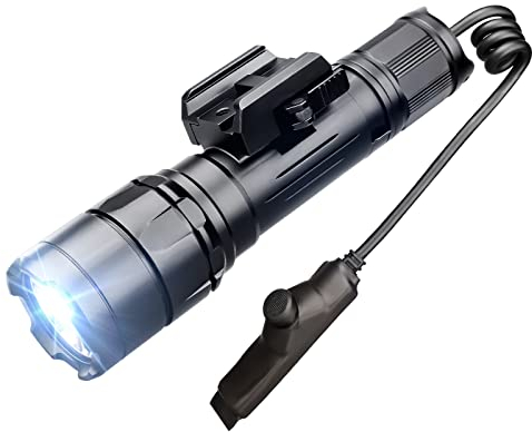 TrustFire Lampe Tactique Puissante, R8 Lampe de poche Pour Rail PICATINNY Sortie Max 1800 Lumens 350 Mètres avec Batterie Rechargeable
