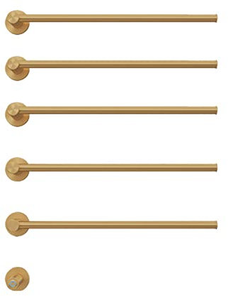 WRJAHCG Toallero Electrico,Calienta Toallas Electrico,Secador De Toallas Baño Electrico De Bajo Consumo,Radiador Toallero Eléctrico,Calentador De Toallas Radiador De Calefacción,Oro,5 Bars
