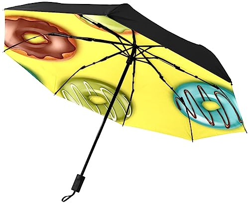 GISPOG Parapluie pliable automatique - Desserts réalistes - Imperméable - Compact - Soleil et pluie, 1 couleur, taille unique