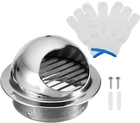 PATIKIL 7 Rond Soffite Air Évents, Inox Acier Persienne Grille Aération Couvercle Écran Maille Gril Hotte pour Cuisine Salle Bain Mur Plafond Sol Ventilation