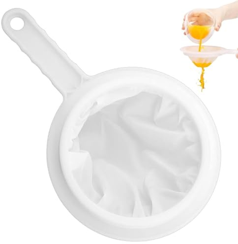aqlbhz Fine Mesh Strainer Handheld Mesh Sieve Juice Strainer Household Sieve Fine with Handle Hook Food Filter for Juice Soy Milk Coffee Kitchen Sieve Set (400 Mesh)