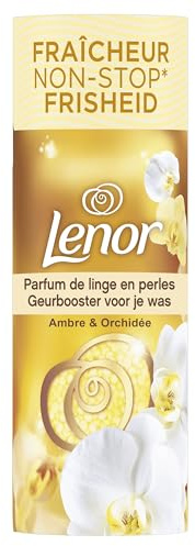 Lenor Parfum de Linge en Perles pour Lessive, 16 Lavages, Ambre et Orchidée, Fraîcheur Non-stop jusqu'à 12 Semaines de Stockage