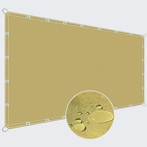 ZQXFZ Telo Ombreggiante Occhiellato 150x200cm Poliestere Densità 160g/㎡） tenda da sole esterno impermeabile tenda da sole esterno balcone -Giallo Sabbia.