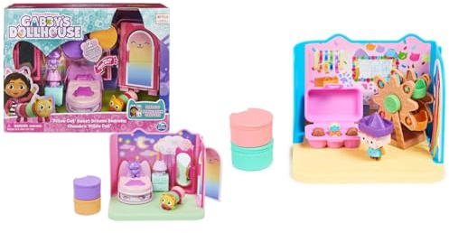 Gabby‘s Dollhouse Deluxe Raum, Sweet Dreams, Schlafzimmer mit Kuschelkatze & Deluxe Raum, Craft-a-riffic-Room, Bastelzimmer mit Baby Box