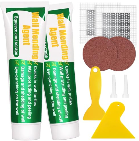 Wall Filler Kit, Waterproof Wall Mending Agent Wall Repair Kit Effectively Repair Wall Scratches, Nail Holes, Cracks, Graffiti, Renovation Solutions for White Walls