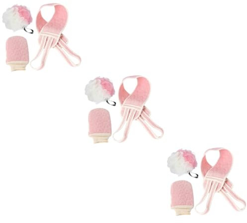Healeved 3sätze Exfolierende Handschuhe Mit Rückenreiniger Teiliges Für Schonendes Peeling Im Badezimmer Für Dusche Und Hautschonend