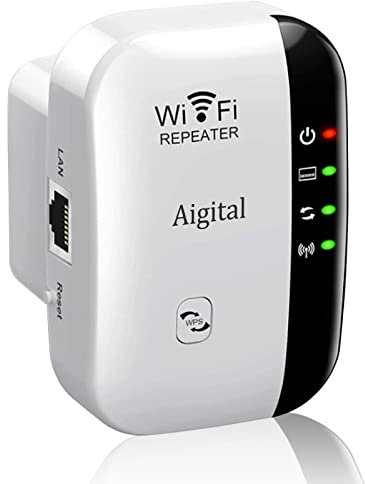 WLAN Verstärker Repeater(300 Mbit/s, Ethernet-Port, WPS, AP Modus, kompakte Bauweise, LED abschaltbar, kompatibel zu Allen WLAN Geräten) weiß
