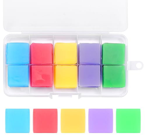 Mynoozi 100 Stück DIY Diamond Painting Wachs Kleber mit Aufbewahrungsbox, Diamant Malerei Gel Wachs Block, Malerei Klebeton Diamant Kunst Kleber Leim diamond painting zubehör - 5 Farben