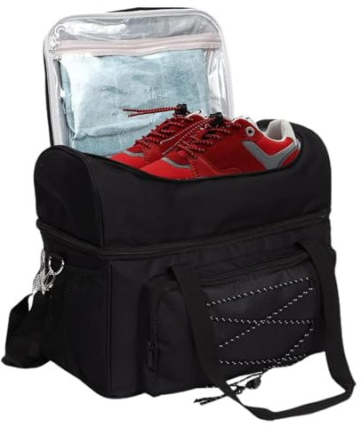 Essentiall Bowlingtasche – Schulterriemen Bowlingtasche für 2 Bälle | Gepolsterte Tee-Bowling-Tragetasche | Doppelte -Tragetasche mit gepolsterter Trennwand und Ballhalter für 2 Bälle,