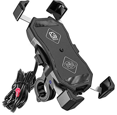 Pistro 15W Wireless Charger Bike Phone Mount - Universal Phone Holder for Car, Motorcycle, Bike with Cable and Tool Kit