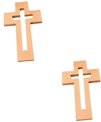 Warmhm 2 STK Holzhandwerk rustikale Holzkreuz Kirchendekoration Religiöse Dekoration Wand Kruzifix Hängende Kreuze Wanddekoration Cruz Kreuzanhänger selber Machen Jesu Kreuz Bambus