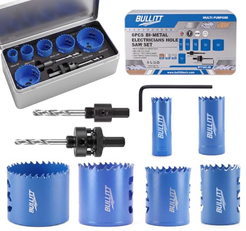 BULLITT Hole Saw Set,M42 HSS Material (6, 22-64mm)