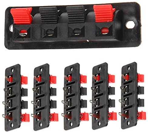 Uonlytech Connettori Terminali Altoparlanti Stereo 6 Pezzi Piastra in Abs Per Cablaggio Sicuro in Impianti Fai Da Te e Subwoofer