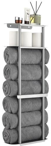 Towel Storage Rack Wall for Bathroom, Camping Chair Holder with Shelves