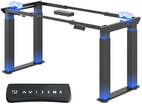 FLEXISPOT Elektrisches Tischgestell höhenverstellbar,4-Bein Gestell Schwarz | Schreibtischgestell mit 2 Motoren, höhenverstellbare Schreibtischbeine, hohe Tragkraft, ideal als Büro-, Computer- & Esstisch