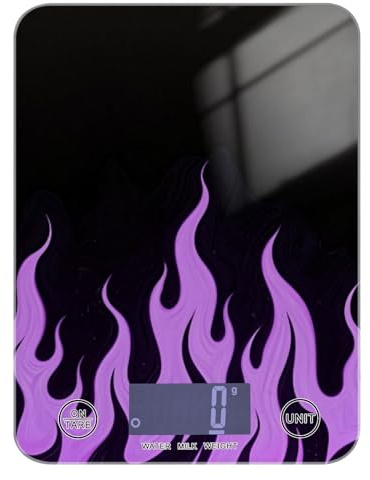 Bilancia digitale fluorescente nera a fiamma fredda viola da cucina per alimenti 5 kg/5 g, display LCD da 5 g, bilancia con 4 unità per la perdita di peso cottura al forno pesa para alimentos