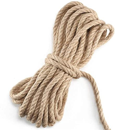 WEKONUMEX Corda di Iuta e Canapa, Corda di Canapa Spessa 10 mm, spago, Corda da 10 m for lavori Artigianali, Giardinaggio, Arrampicata, tiragraffi for Gatti