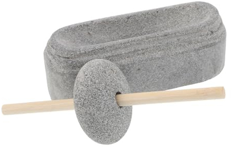 IMIKEYA Set Mortier Et Pilon Pierre De Maifan Robuste Bol Manuel Pour Broyage Épices Graines Et Ail Outil De Cuisine Silencieux Adapté Médecine Traditionnelle Chinoise
