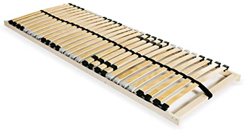 Woonisher Somier De Láminas con 28 Listones Y 7 Zonas De Confort 90x200 Cm, Estructura Sólida De Haya, Soporte Corporal Óptimo, Estabilidad Mejorada con Tapones De Goma, Firmeza Central Ajustable