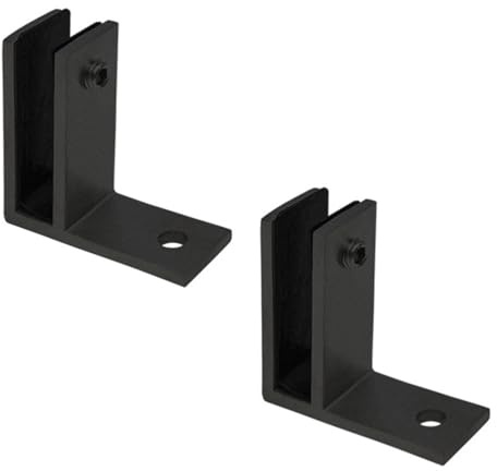 Morsetto per Vetro-Vetro in Acciaio Inossidabile 304 Nero, per Spessore 15-20 mm Morsetti per palo per ringhiera per Recinzione Piscina Giardino Domestico, 2 Pezzi, 180 Gradi