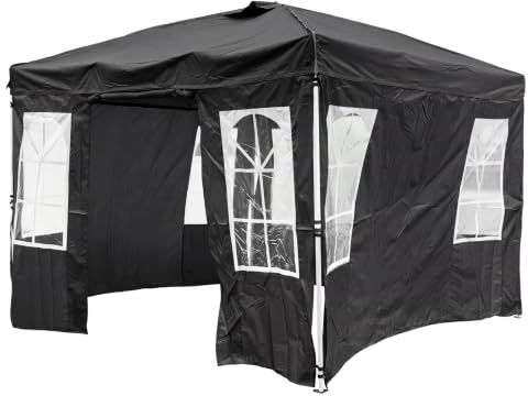 COSTWAY Tonnelle de Jardin Exterieur 3x3 m, pour Événements Camping (Noir)