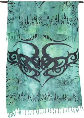 GURU-SHOP Sarong, parete ornamento, avvolgente Rock, Sarong dell'abito Celtic turchese/parei“impy panni