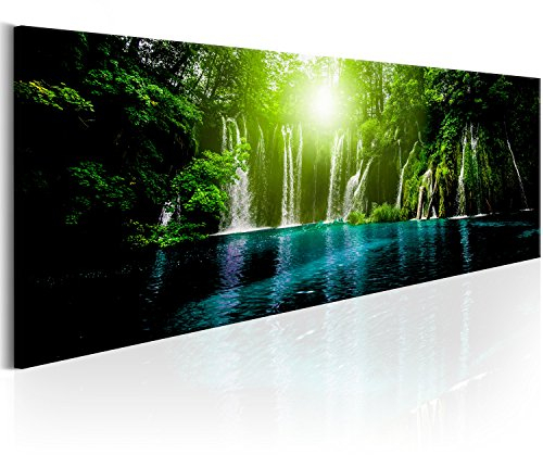 murando Acrylglasbild Wasserfall 120x40 cm 1 Teilig Wandbild auf Acryl Glasbilder Kunstdruck Moderne Acrylglas Platte Wanddekoration Geschenke Heimdekoration Glasbild Natur Landschaft Wald