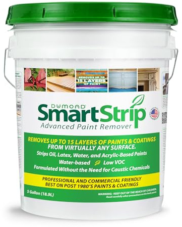Smart Strip Advanced Paint Remover - for Removal of Acrylic, Latex, Oil, & Water-Based Coatings - Non-Caustic Formula - Indoor/Outdoor - Contractor & DIY Friendly - 5 Gallon