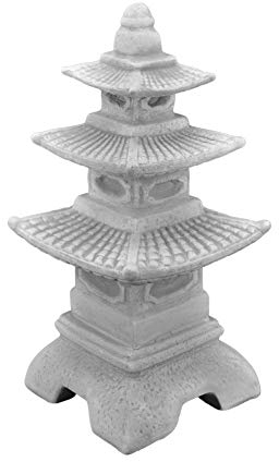 gartendekoparadies.de Solid stone lantern Japanese lantern H 47 cm Garden decoration made of cast stone frost-proof