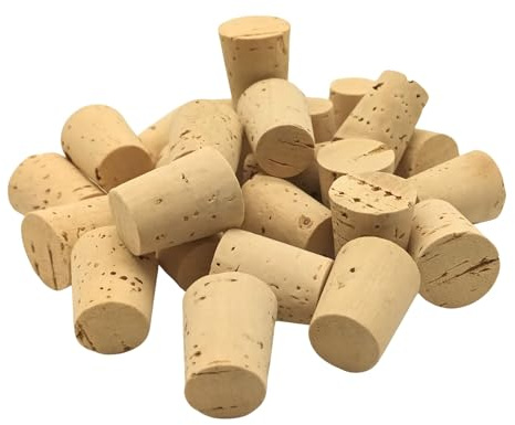 100 Stück Korken für Reagenzgläser, Spitzkorken 27 mm x 21/17 mm aus Natur Kork