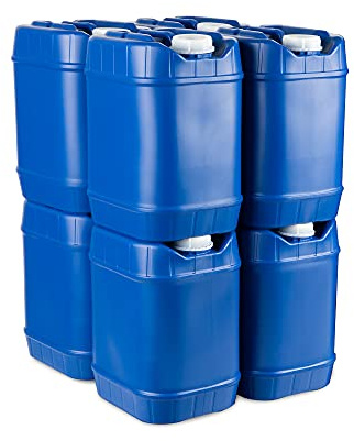 Saratoga Farms 5-Gallon Stackable Water Storage Containers, Emergency Water Storage for Camping and Disaster Preparedness, 40 Gallons