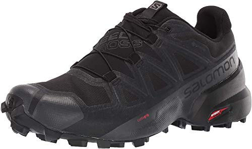 Salomon Speedcross 5 Gore-Tex Men's Trail Running Shoes, Weather protection, Aggressive grip, and Precise fit, Black, 7