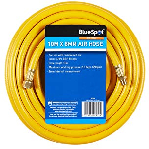 Bluespot 07952 10m x 8mm Air Hose with 1/4 BSP Fittings