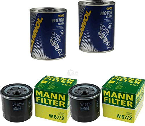 MANN Lot de 2 filtres à huile W 67/2 + 2 x rinçage moteur SCT