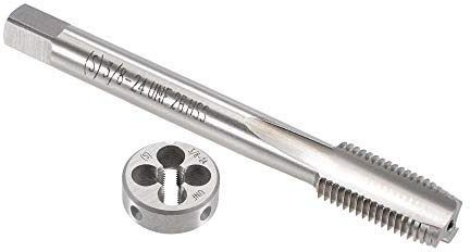 sourcing map 3/8-24 UNF Gewindebohrer und Schneideisensatz, HSS-Gewindebohrer mit rundem Gewindeschneider, rechts