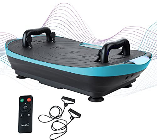 Skandika pedana vibrante V2 | Impugnature e bande di allenamento, vibrazione oscillante, design curvo, motore silenzioso, 99 livelli, schermo LCD (blu/nero)