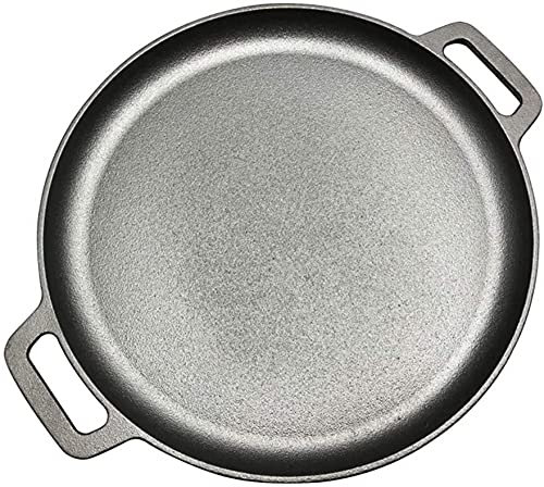 Sartén De Hierro Fundido Con Asas, Sartén Duradera Sartén Profunda Para Pizza Con Asas Grandes, Sartén Para Acampar, Sartén Para Pizza, Sartén Para Freír-30cm