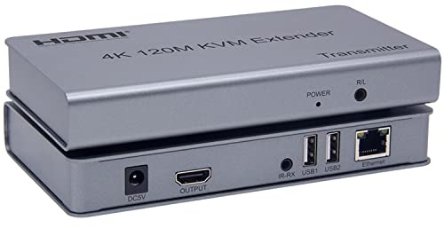 4K 120M HDMI KVM Extender da RJ45 Ethernet Cat5e Cat6 Convertitore di cavi TX RX Supporto USB Mouse Keyboard Extension Touch Screen