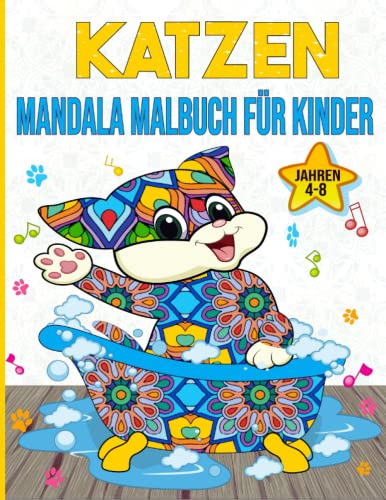 Katzen Mandala Malbuch für Kinder 4-8 Jahren: Entspannendes Katzen-Malbuch für Kinder im Alter von 4-8 Jahren