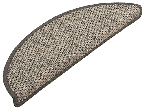 Mogou Treppenmatten Selbstklebend Sisal 15 STK Stufenmatten, Treppenteppich, Treppenstufen Matten, Treppenschutz, Stufenteppich, Stuffenmattenset, 65x25 cm Anthrazit