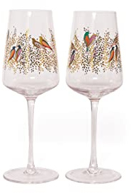 Spode SM79412-XD Sara Miller London Chelsea Wine Glass, Transparent, Pack of 2