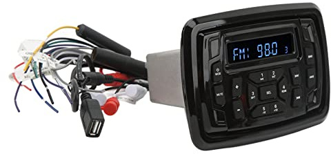 Receptor Multimedia de Radio Bluetooth Marino de 12V Reproductor de Audio MP3, Sonido Estéreo para Yate, Caravana, Vehículo de Ingeniería, Barco