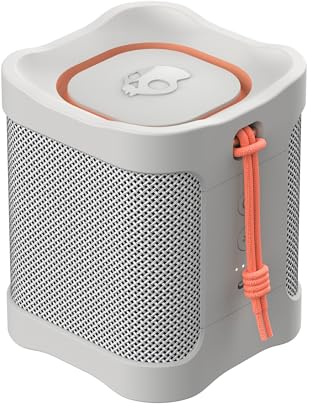 Skullcandy Terrain Mini Wireless tragbarer Bluetooth-Lautsprecher, Wasserdicht (IPX7), 14 Stunden Akkulaufzeit, True-Wireless-Stereo mit integriertem Trageriemen für Reisen Einsätze, Cremefarbene