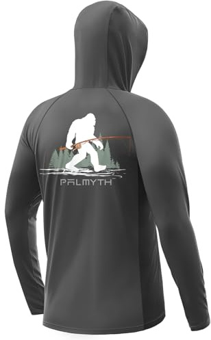 Palmyth Men's Fishing Hoodie UPF 50+ Long Sleeve with Face Mask Neck Gaiter