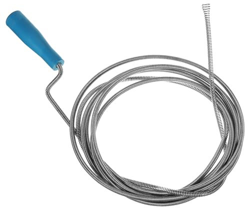 QUARKZMAN Desatascadores de Desagüe de 14 Pies de Acero de Manganeso, Herramienta de Limpieza de Desagüe de Pelo Flexible para Inodoro, Desatascador de Obstrucciones, Azul